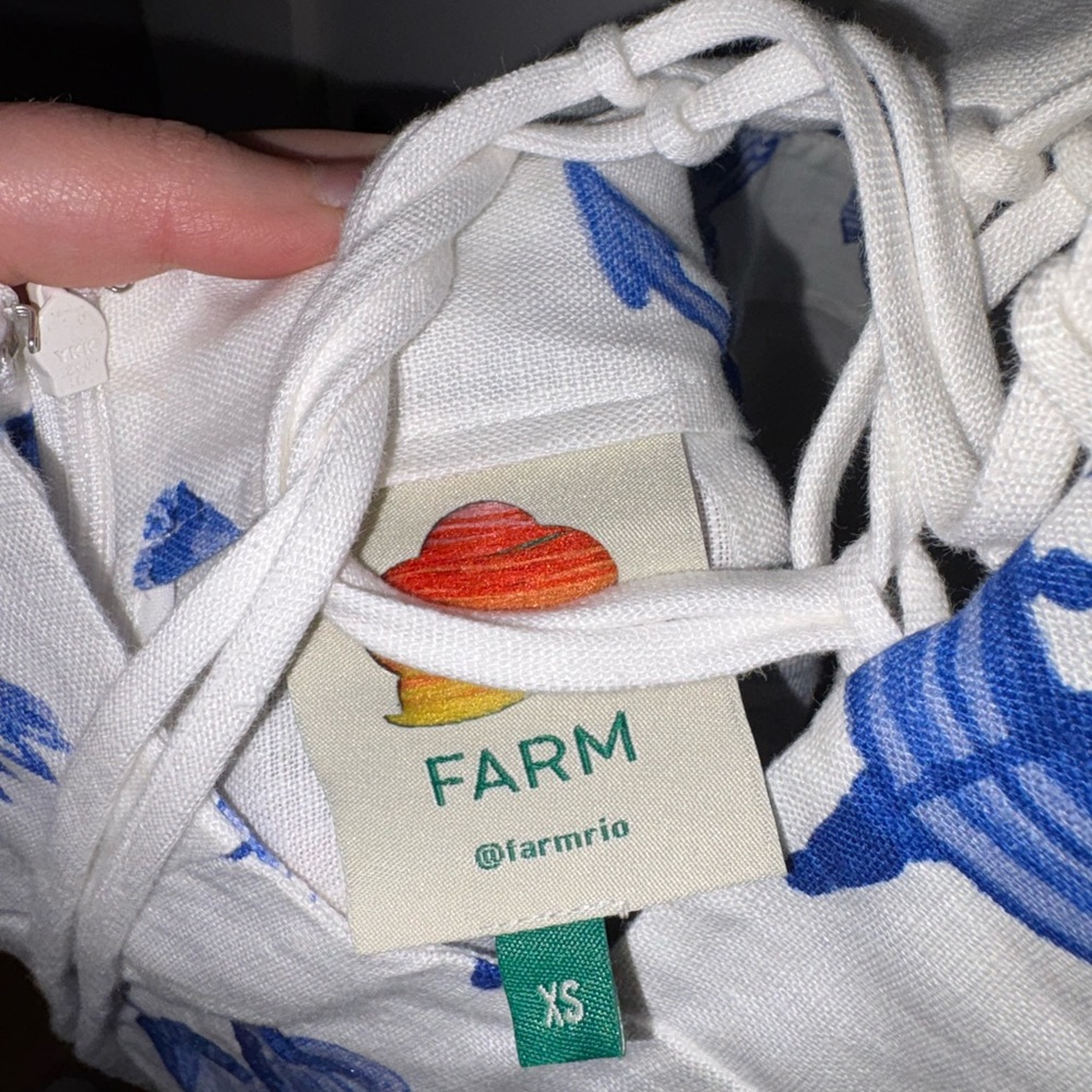Farm Rio Nautical Wonder Linen Mini Dress - Picture 7 of 7
